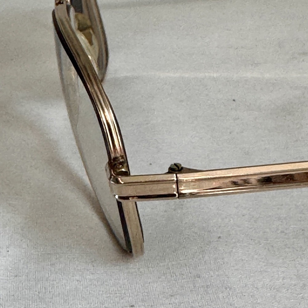 Vtg eyeglasses frames Universal 1/30 10k rgp 5 3/4 Gold Aviator - Picture 4 of 13